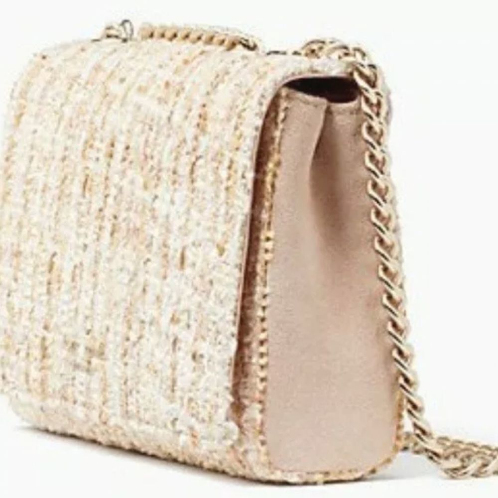 Kate Spade Quilted Tweed Flap Bag in Blush/Cream - Picture 4 of 14
